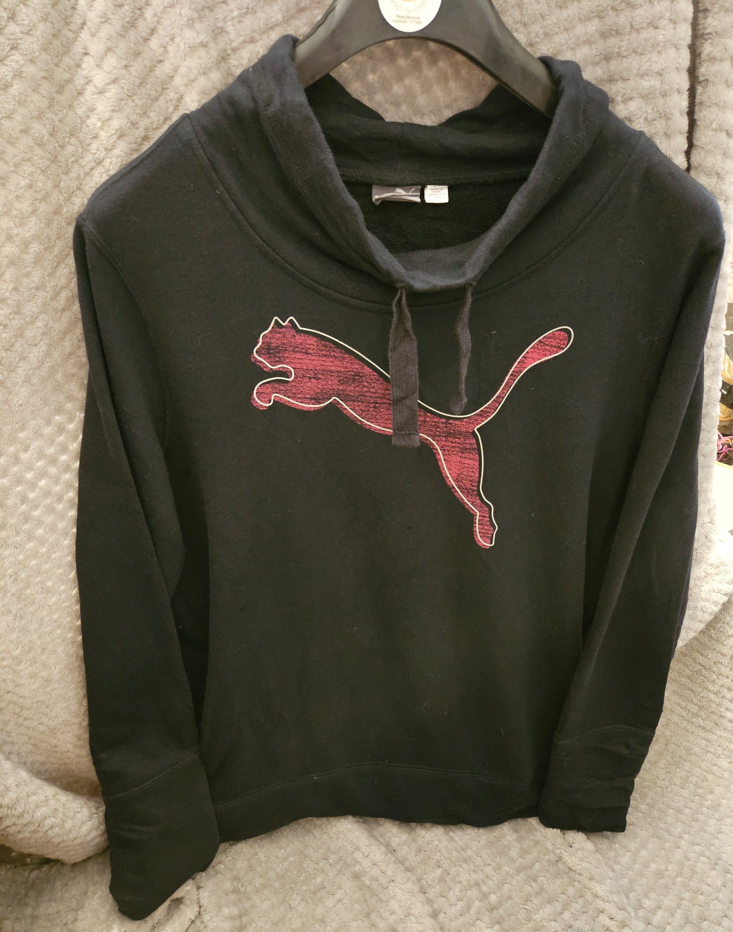 Womens black vintage puma jumper sweatshirt XL