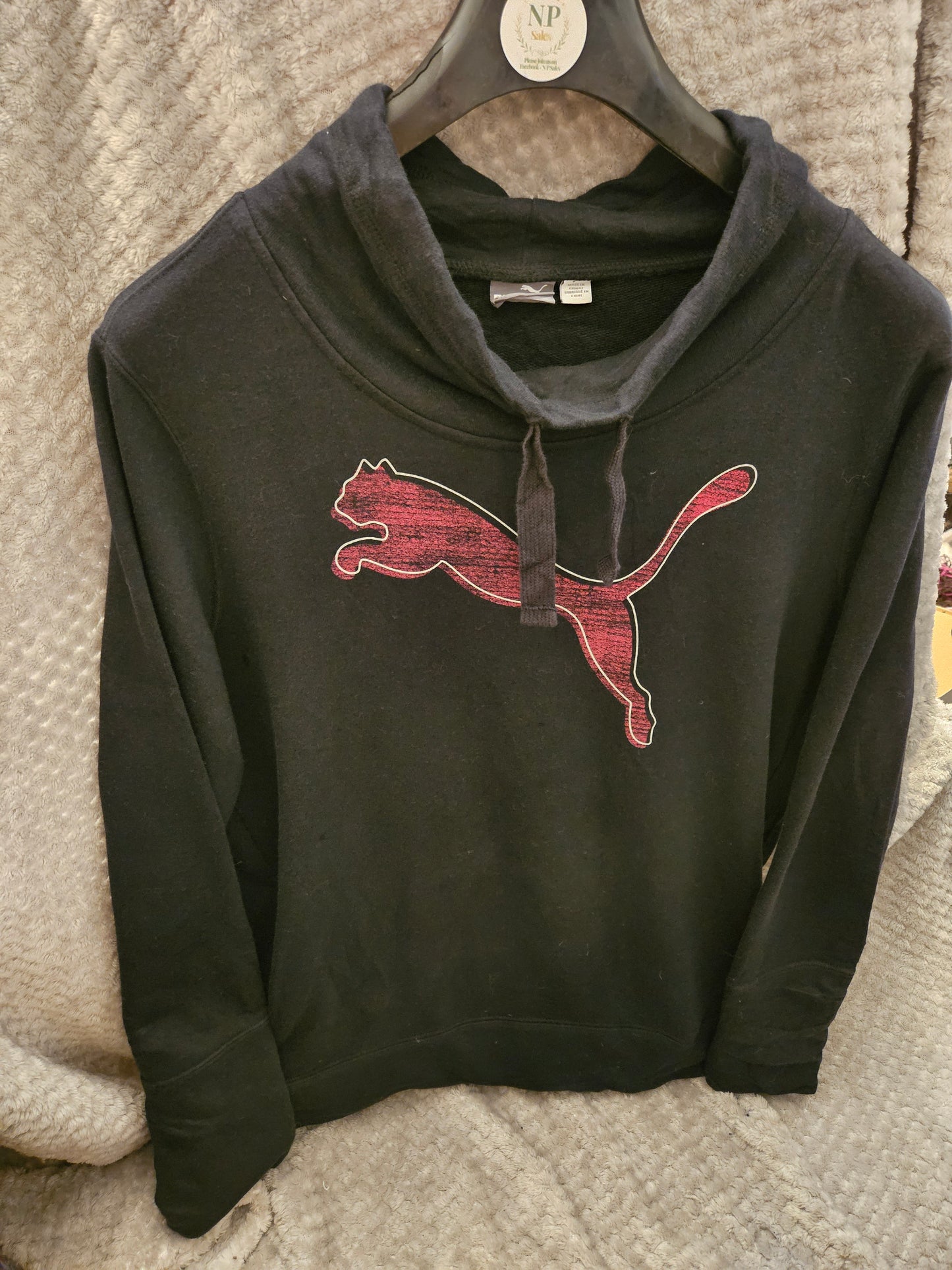 Womens black vintage puma jumper sweatshirt XL