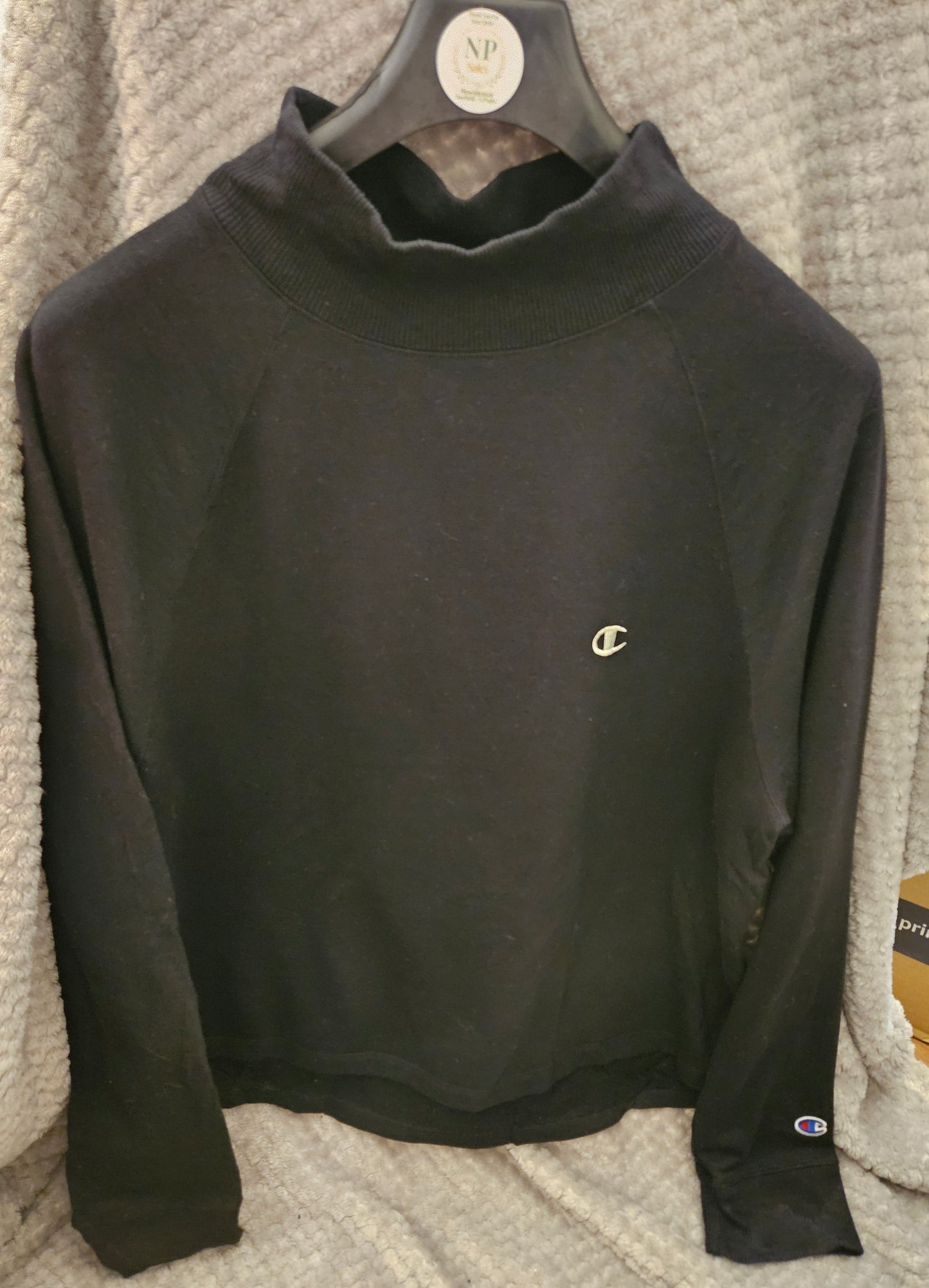 Vintage womens long neck black champion sweatshirt jumper size XL