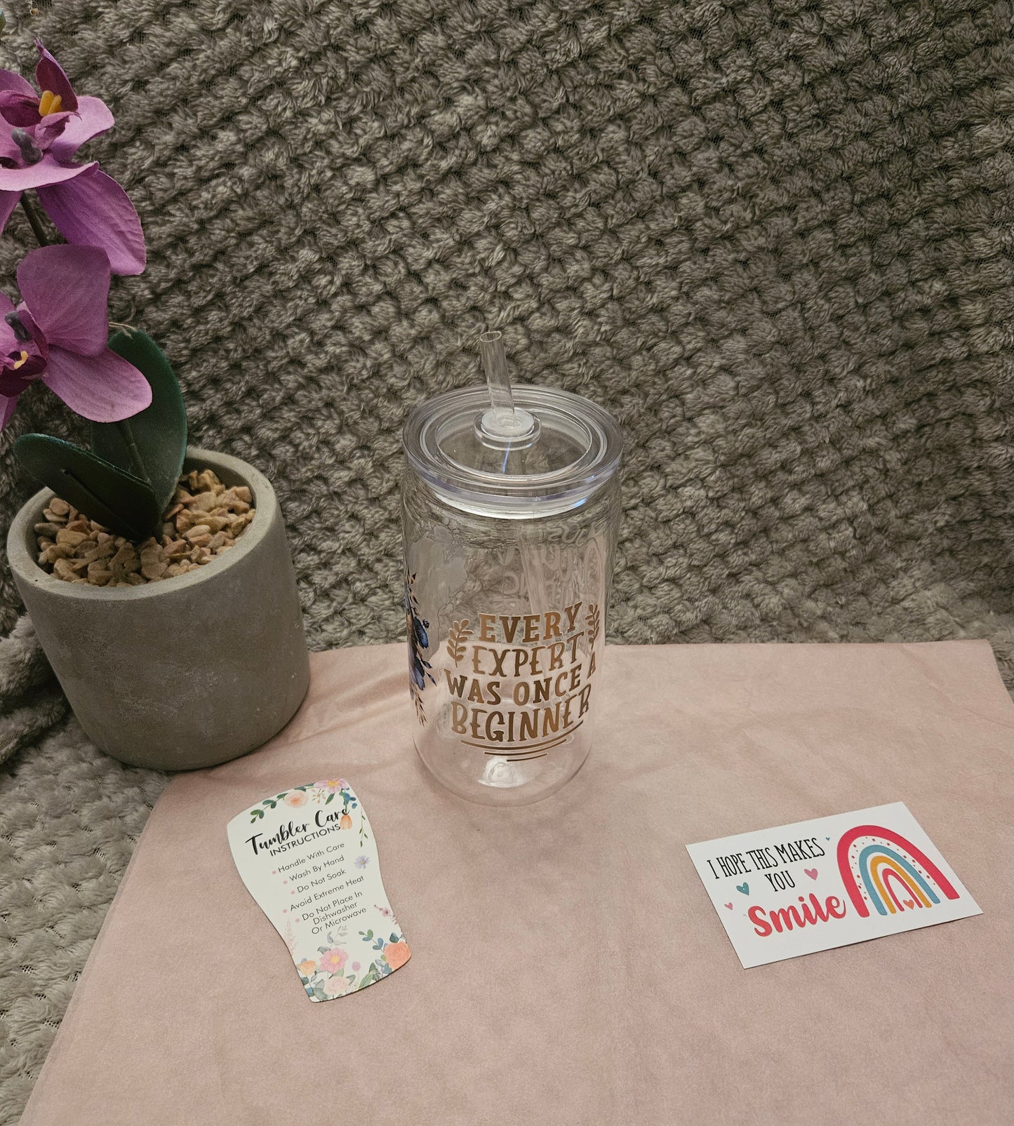 Sugar Skull Inspiring Quotes Tumbler Cup with lid and straw