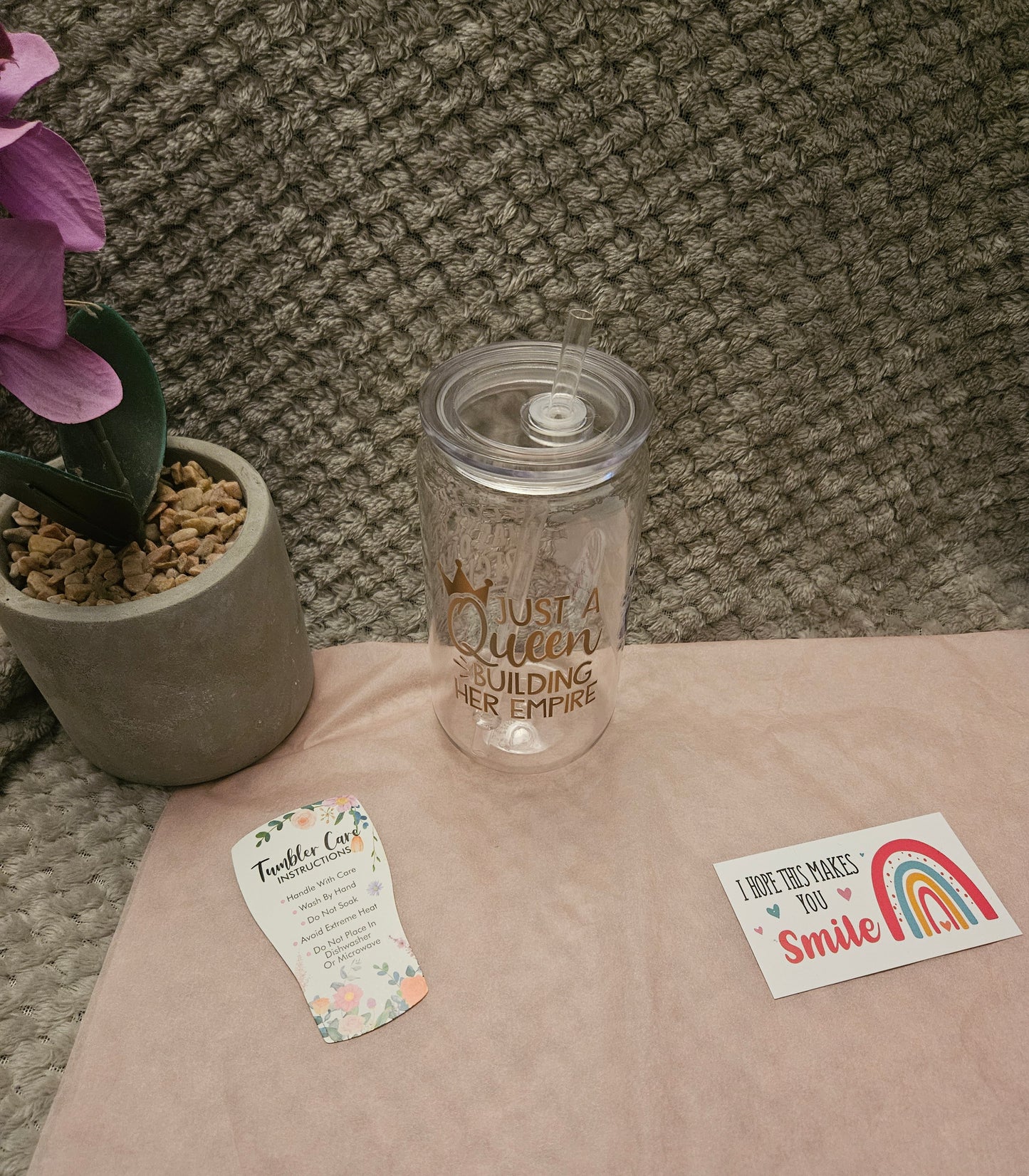 Sugar Skull Inspiring Quotes Tumbler Cup with lid and straw